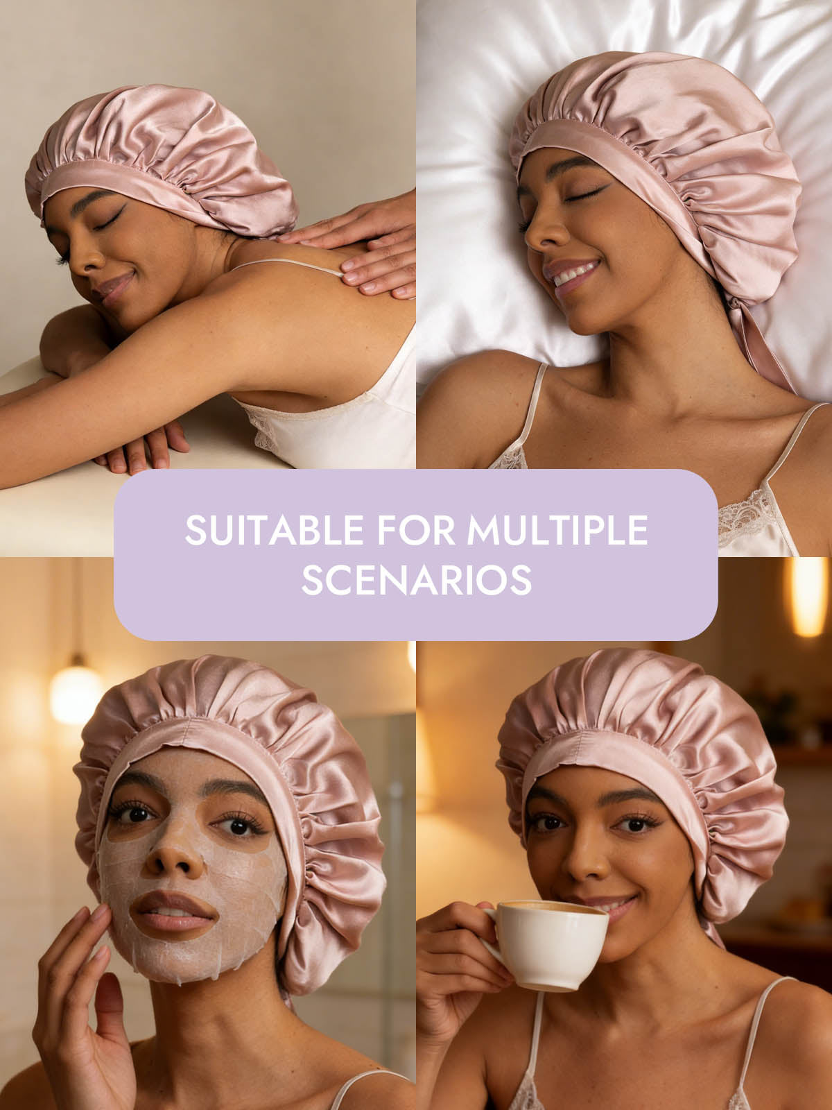 [Pink] SilkSilky  Pure Silk Sleep Cap 006