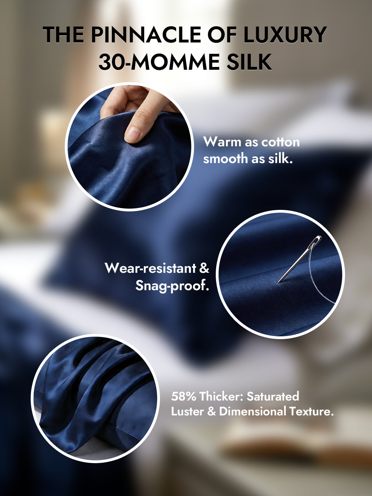 [Dark Blue] SilkSilky  30Momme Pure Silk Pillowcase 002
