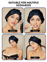[Dark Blue] SilkSilky  Sleep Cap 006