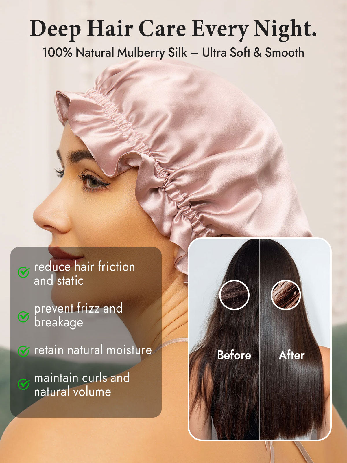 [Pink] SilkSilky  Sleep Cap 005