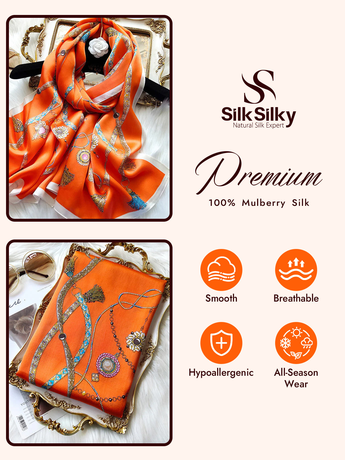 [P018] SilkSilky  Pure Silk Scarf 002