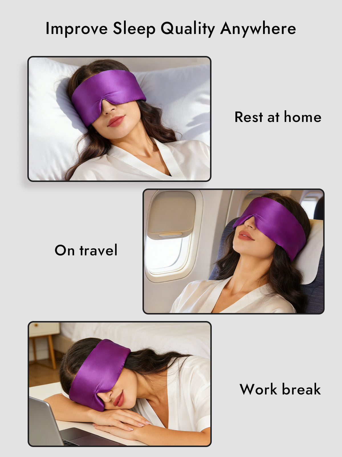 [Purple] SilkSilky  19Momme Pure Silk Eye Mask 006