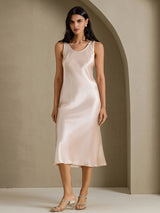 [Beige] SilkSilky  Sleeveless Dress 006