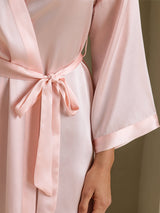 [Light Pink] SilkSilky  3/4 Sleeve Women's Robe 005