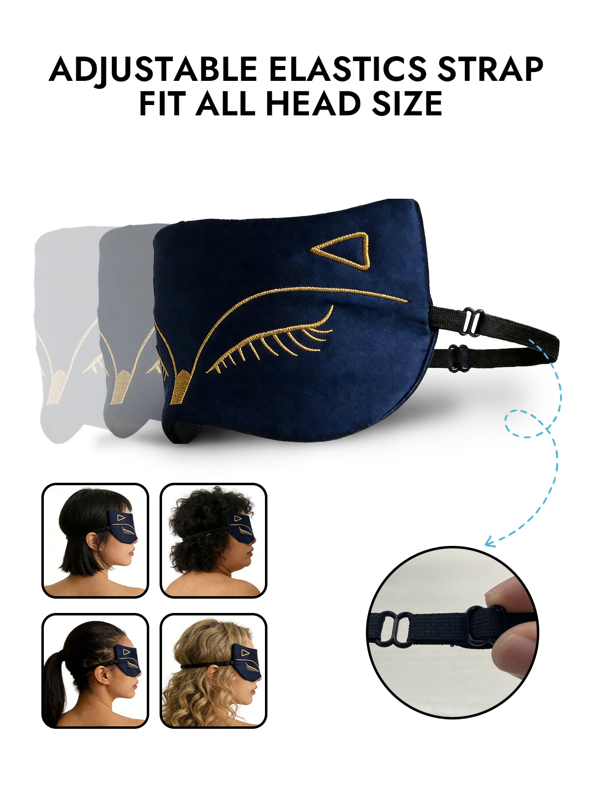 [Dark Blue] SilkSilky  Pure Silk Eye Mask 003