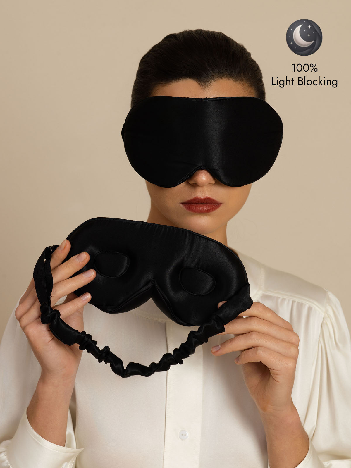 [Black] SilkSilky  22Momme Eye Mask 001