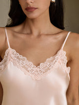 [Pink] SilkSilky  Spaghetti Strap V Neck Camisole Top 004