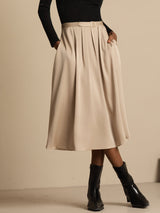 [Tan] SilkSilky  19Momme Silk Skirt 001