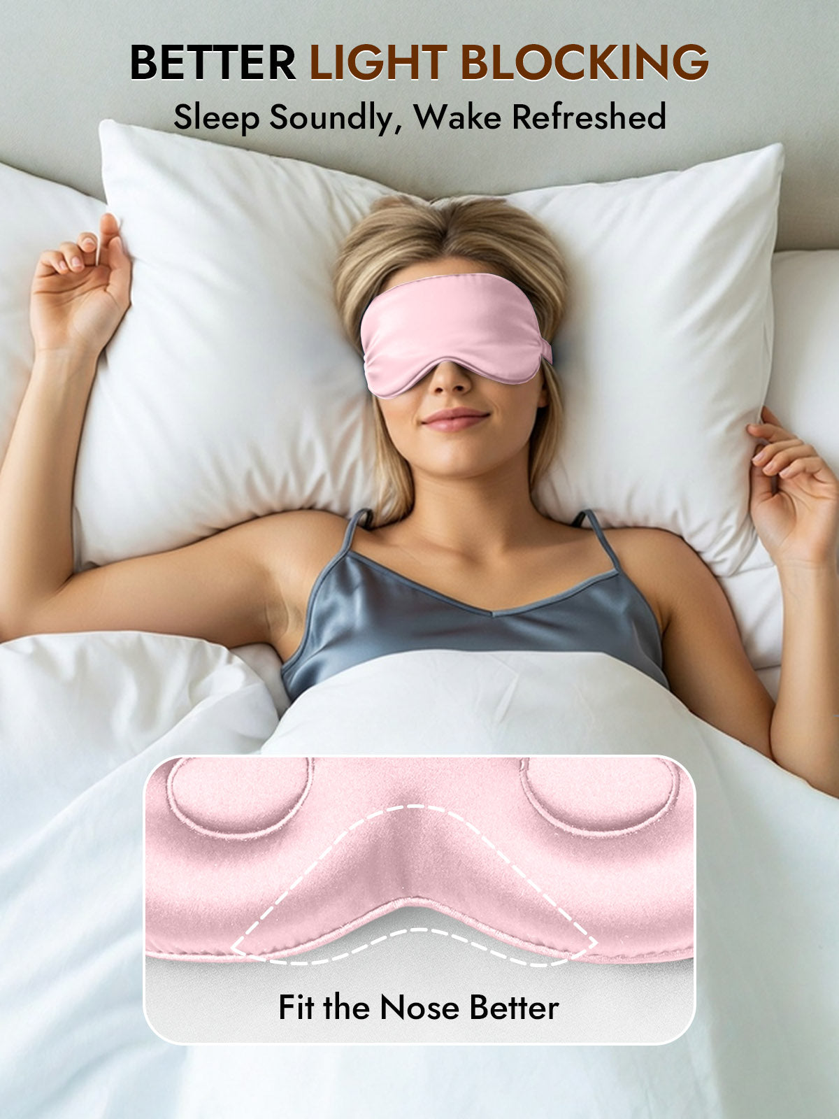[Pink] SilkSilky  Pure Silk Eye Mask 003