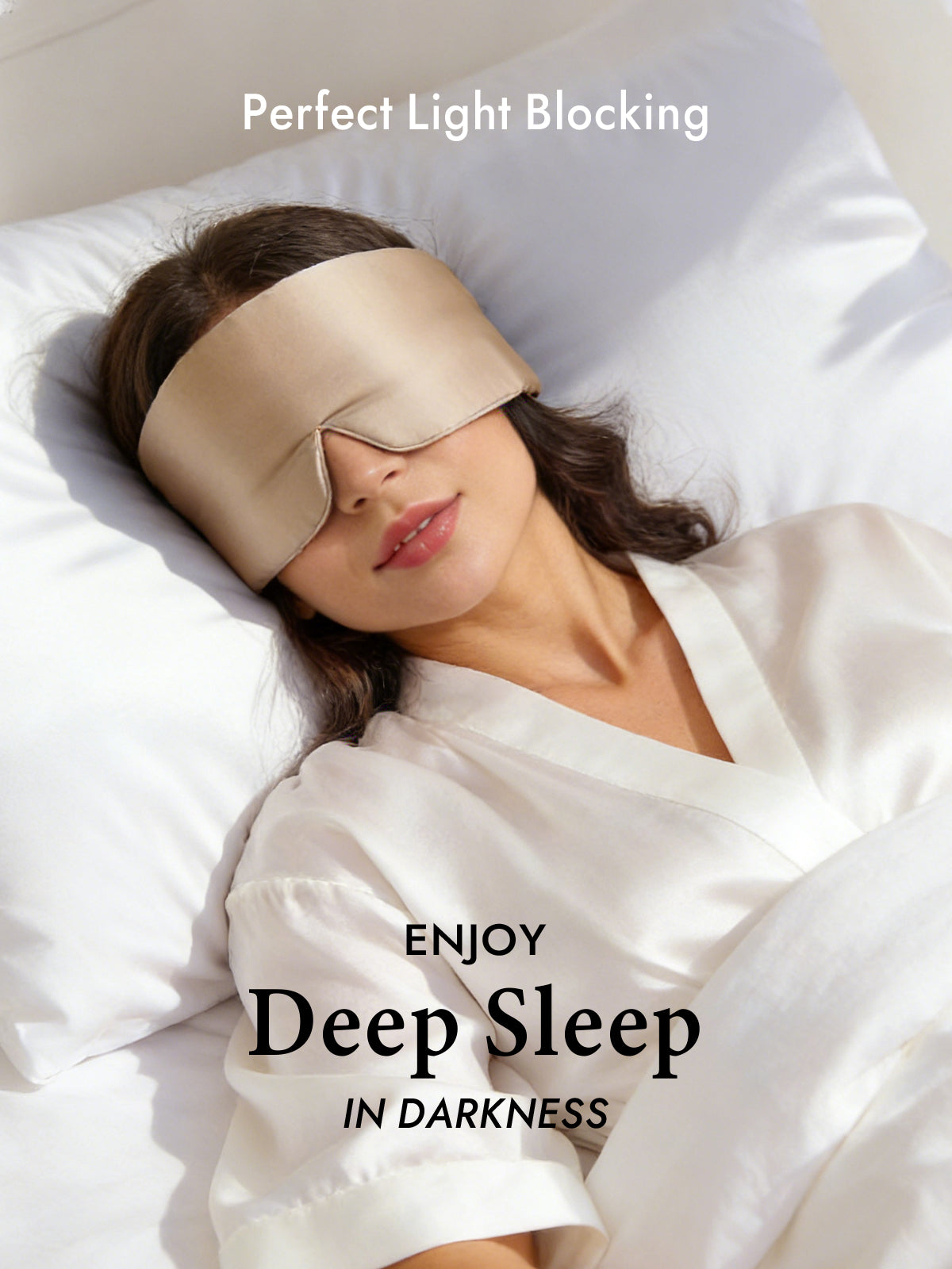 [Beige] SilkSilky  19Momme Pure Silk Eye Mask 003