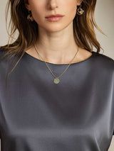 [Dark Gray] SilkSilky  19Momme Stretch Silk Charmeuse Short Sleeve Boat Neck Women's T-Shirt 005