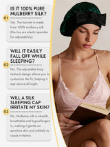 [Dark Green] SilkSilky  Sleep Cap 006