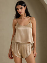 [Champagne Gold] SilkSilky  Spaghetti Strap Camisole Set 001