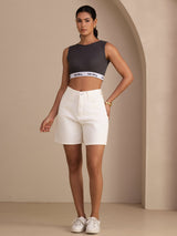 [Gray] SilkSilky  Sleeveless Crew Neck Camisole Top 007