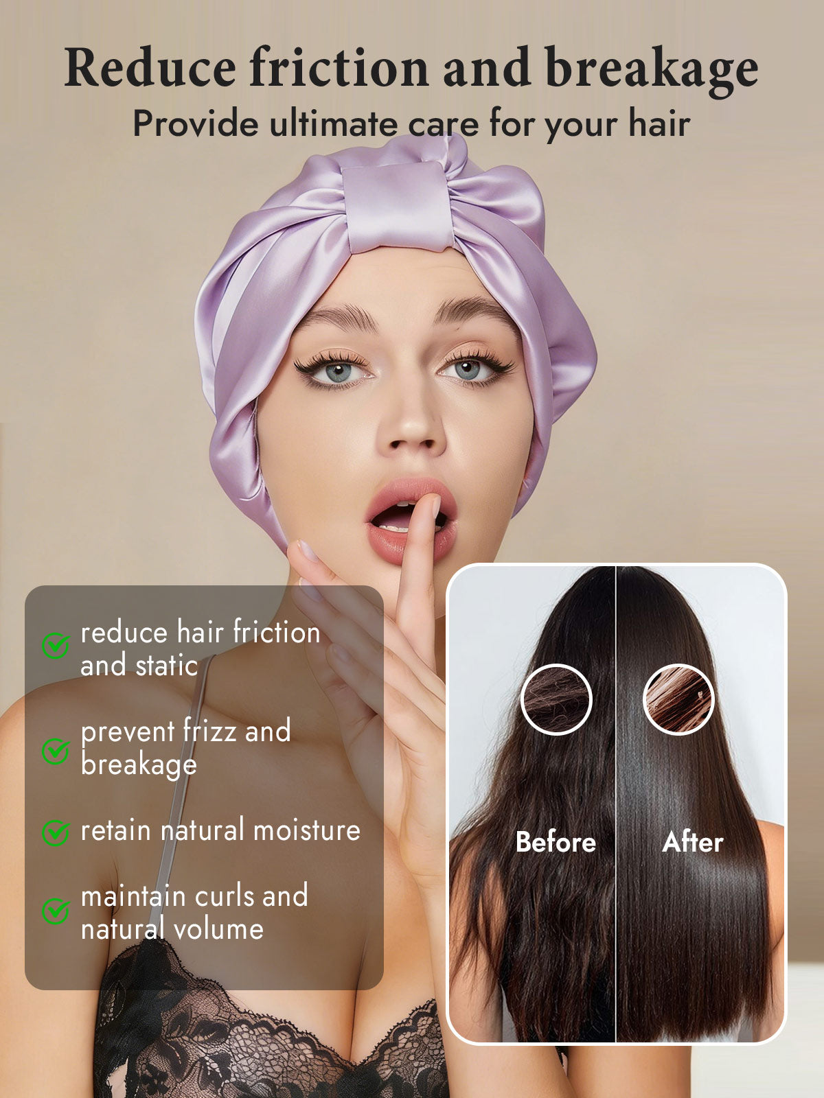 [Lavender] SilkSilky  Sleep Cap 003