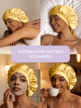 [Champagne] SilkSilky  Pure Silk Sleep Cap 006