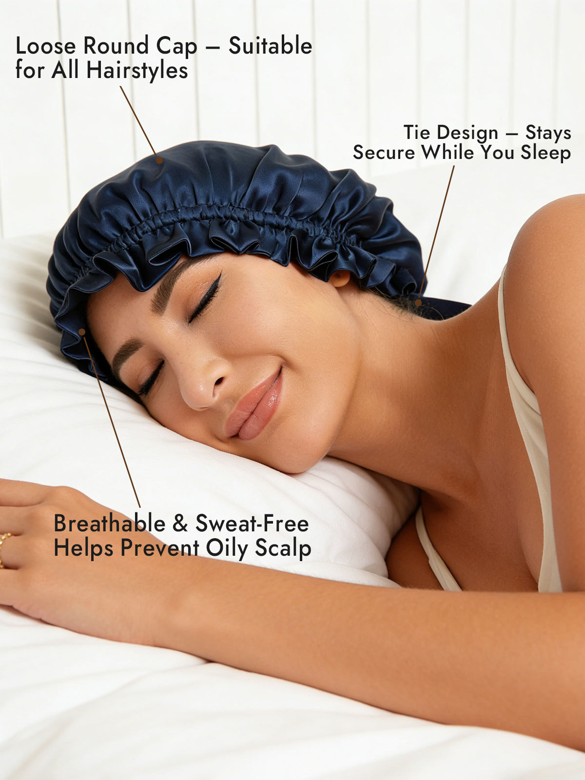 [Dark Blue] SilkSilky  Sleep Cap 003