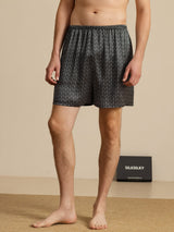 [Black Ginkgo] SilkSilky  Men's Sleep Shorts 001