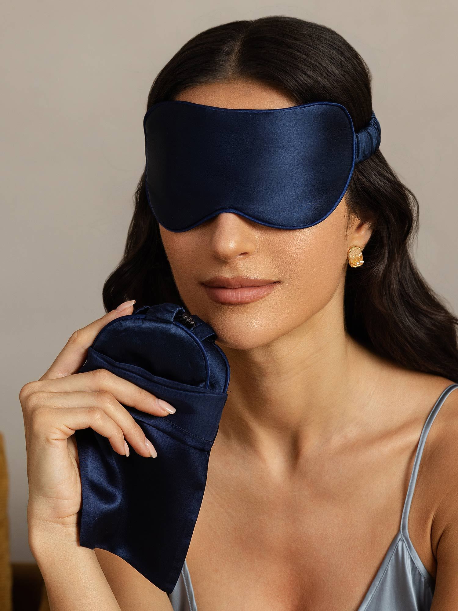 [DarkBlue] SilkSilky Pure Silk Eye Mask 001
