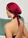 SilkSilky US Pure Silk Sleep Cap Wine 003