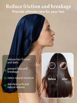 [Dark Blue] SilkSilky  Pure Silk Sleep Cap 004