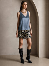 [Real Teal] SilkSilky  Sleeveless V Neck Camisole Top 006