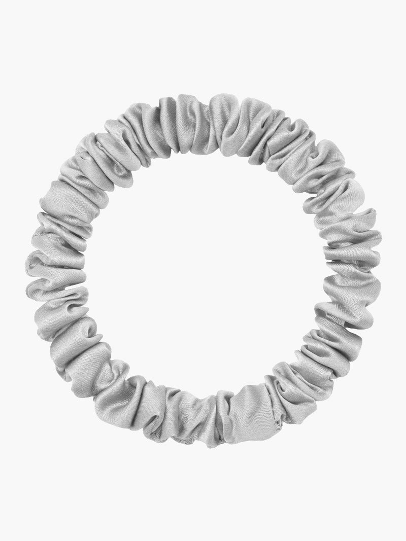 SilkSilky  19Momme Pure Silk Scrunchie Silver 004