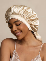 [Beige] SilkSilky  Sleep Cap 001
