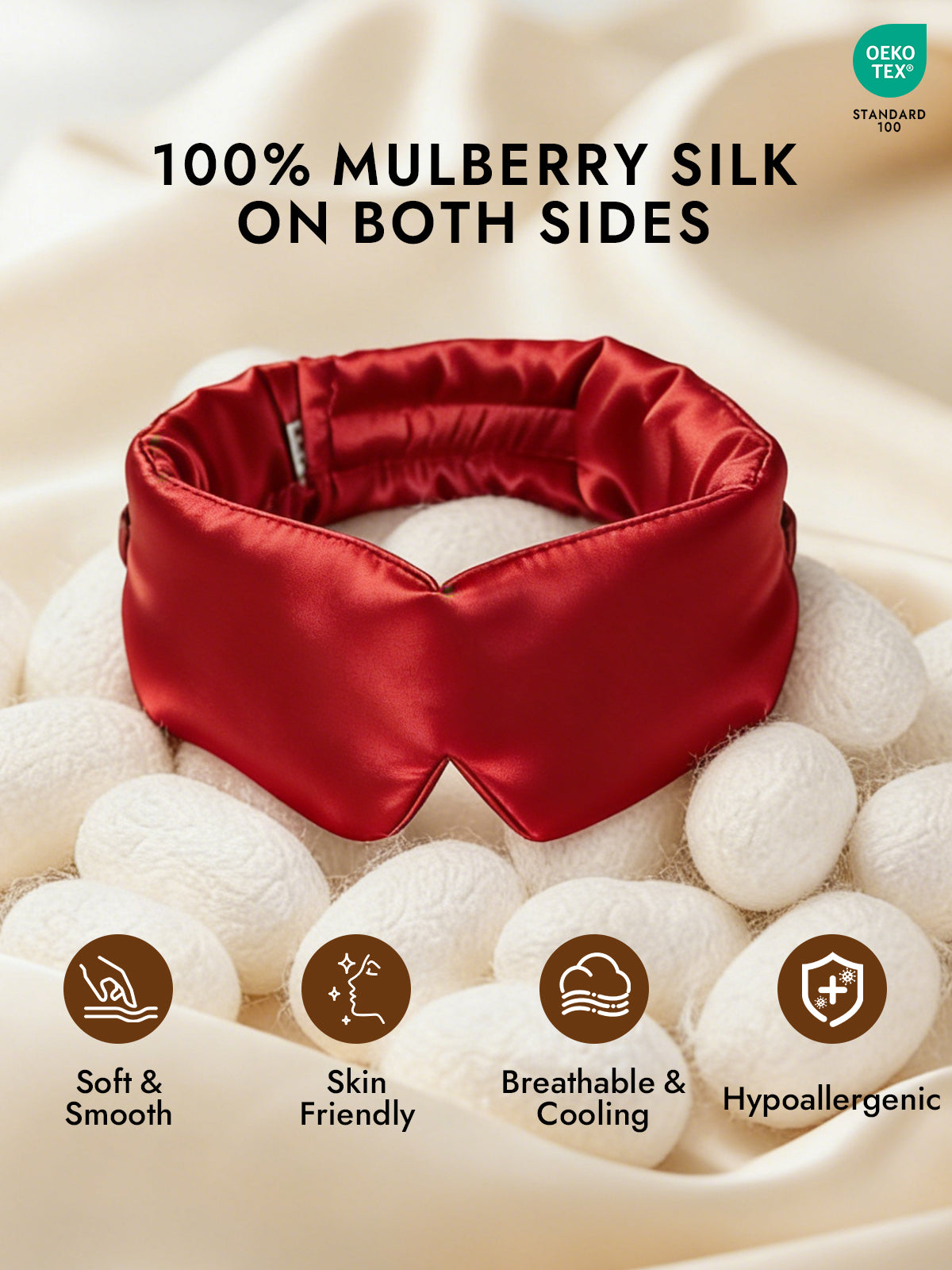 [Wine] SilkSilky  19Momme Pure Silk Eye Mask 002