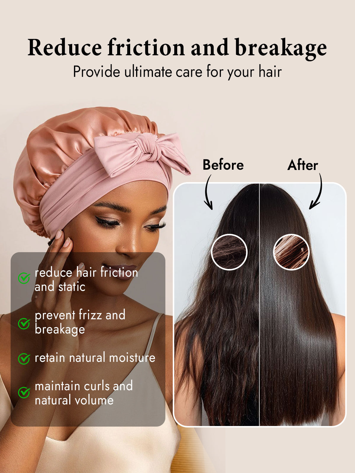 [Pink] SilkSilky  Pure Silk Sleep Cap 003