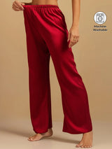 [Wine] SilkSilky  19Momme Machine-Washable Silk Women's Sleep Pants 001