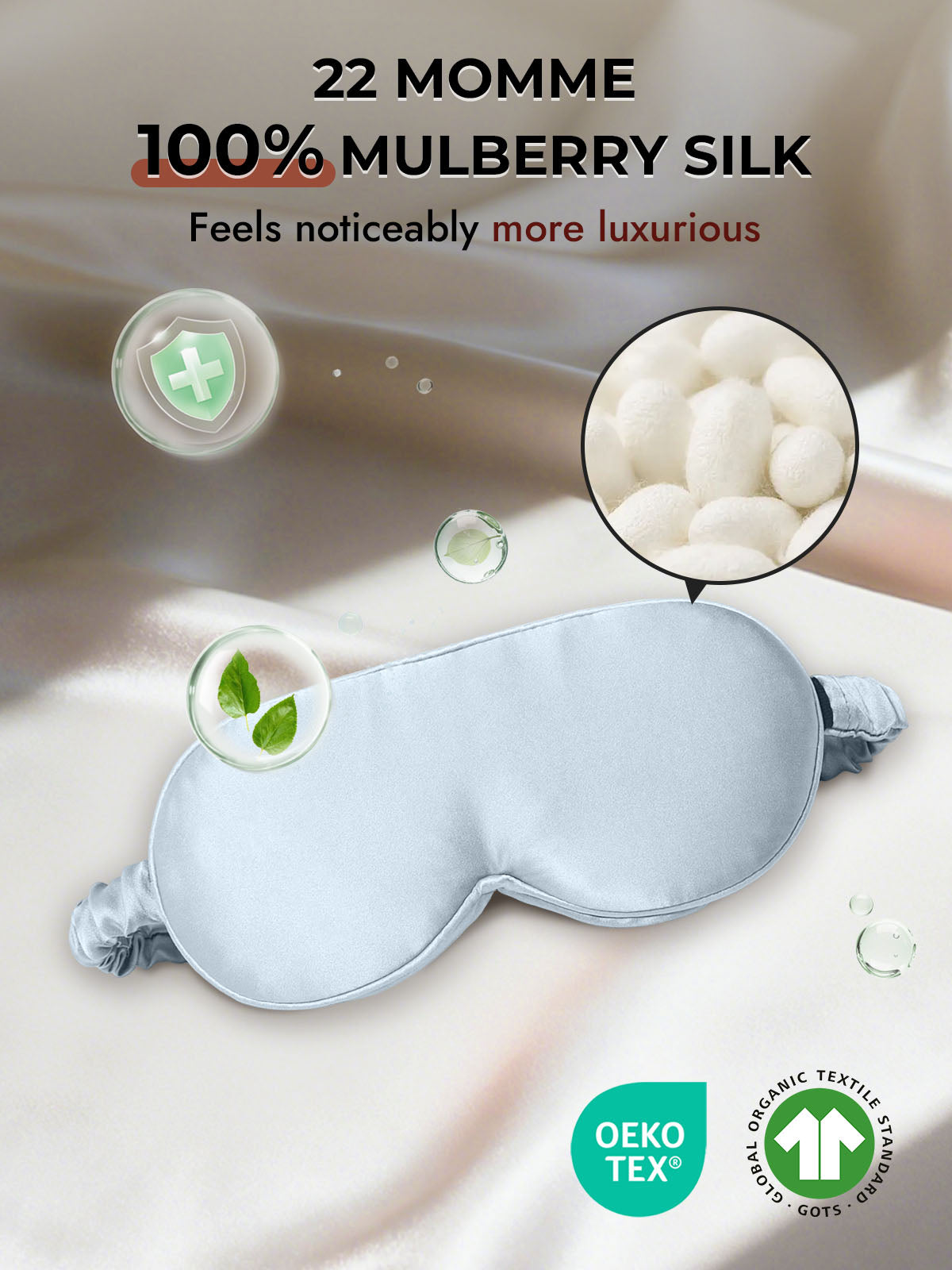 [Light Blue] SilkSilky  22Momme Eye Mask 006