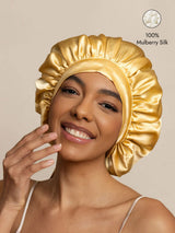[Champagne] SilkSilky  Pure Silk Sleep Cap 001