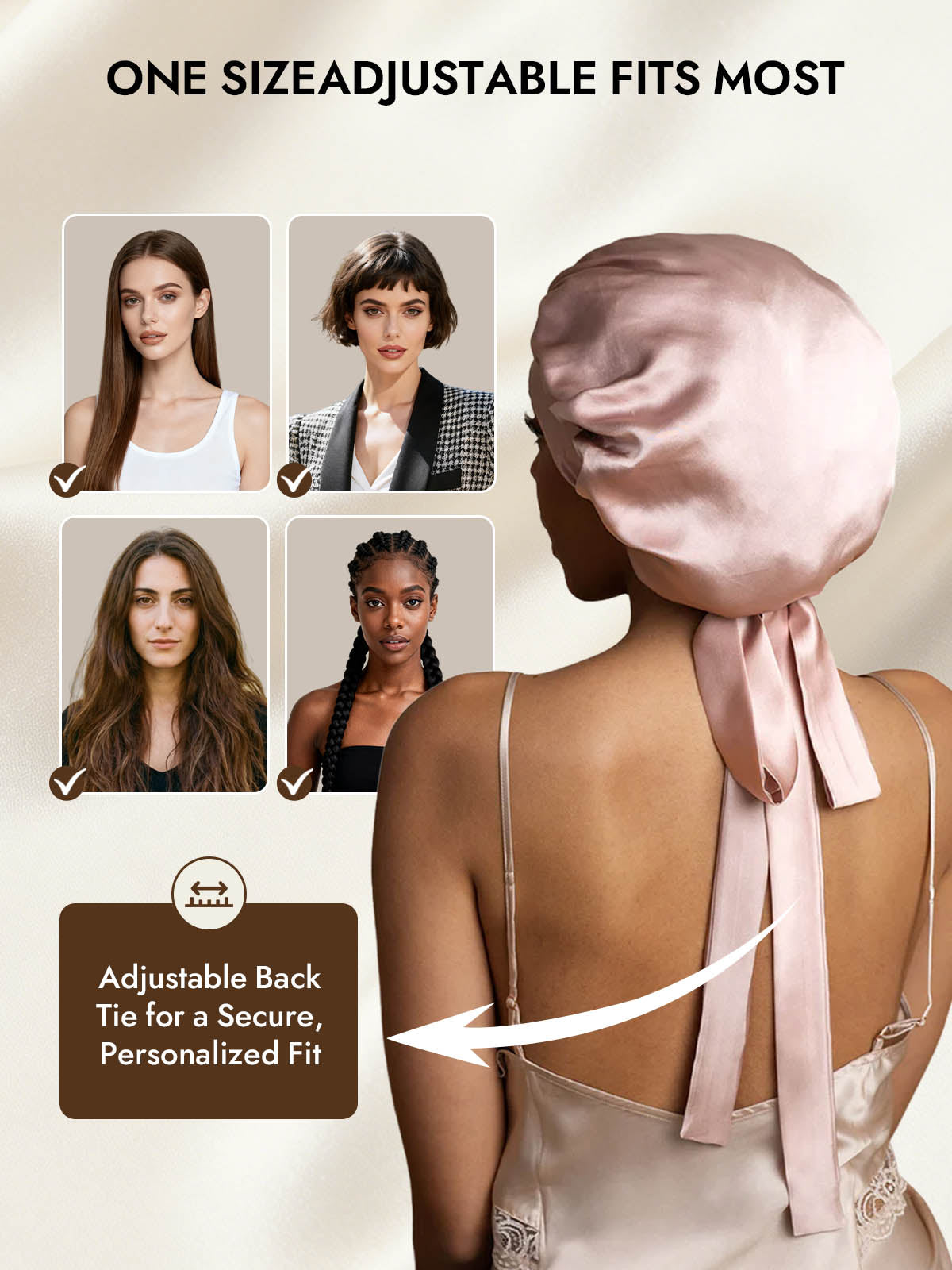 [Pink] SilkSilky  Pure Silk Sleep Cap 005