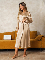 [Champagne] SilkSilky  Long Sleeve Women's Robe 005