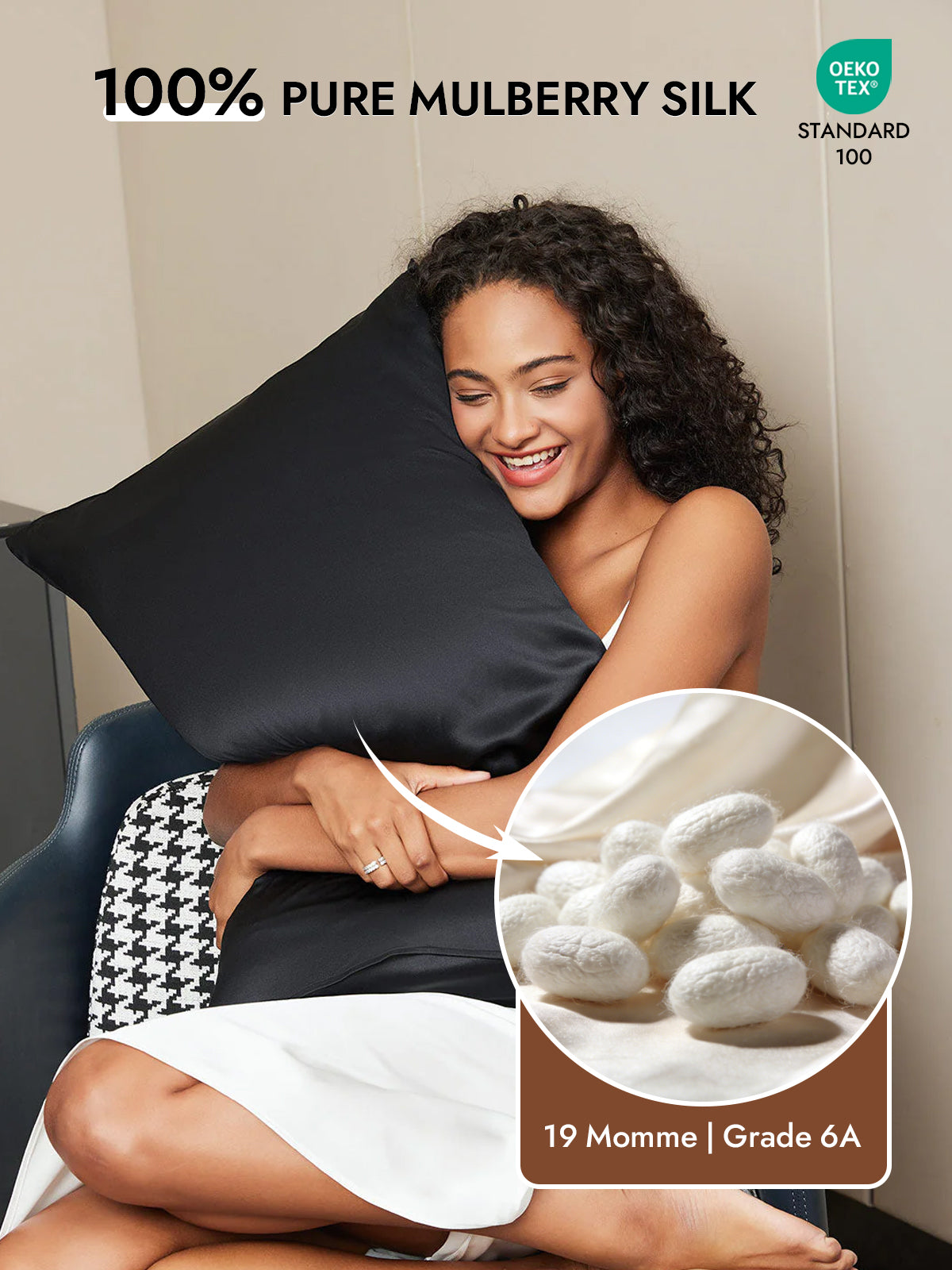 [Black] SilkSilky  19Momme Pure Silk Pillowcase 002