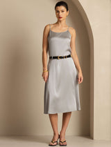 [Griffin Gray] SilkSilky  19Momme Stretch Silk Charmeuse Spaghetti Strap Scoop Neck Camisole Top 005