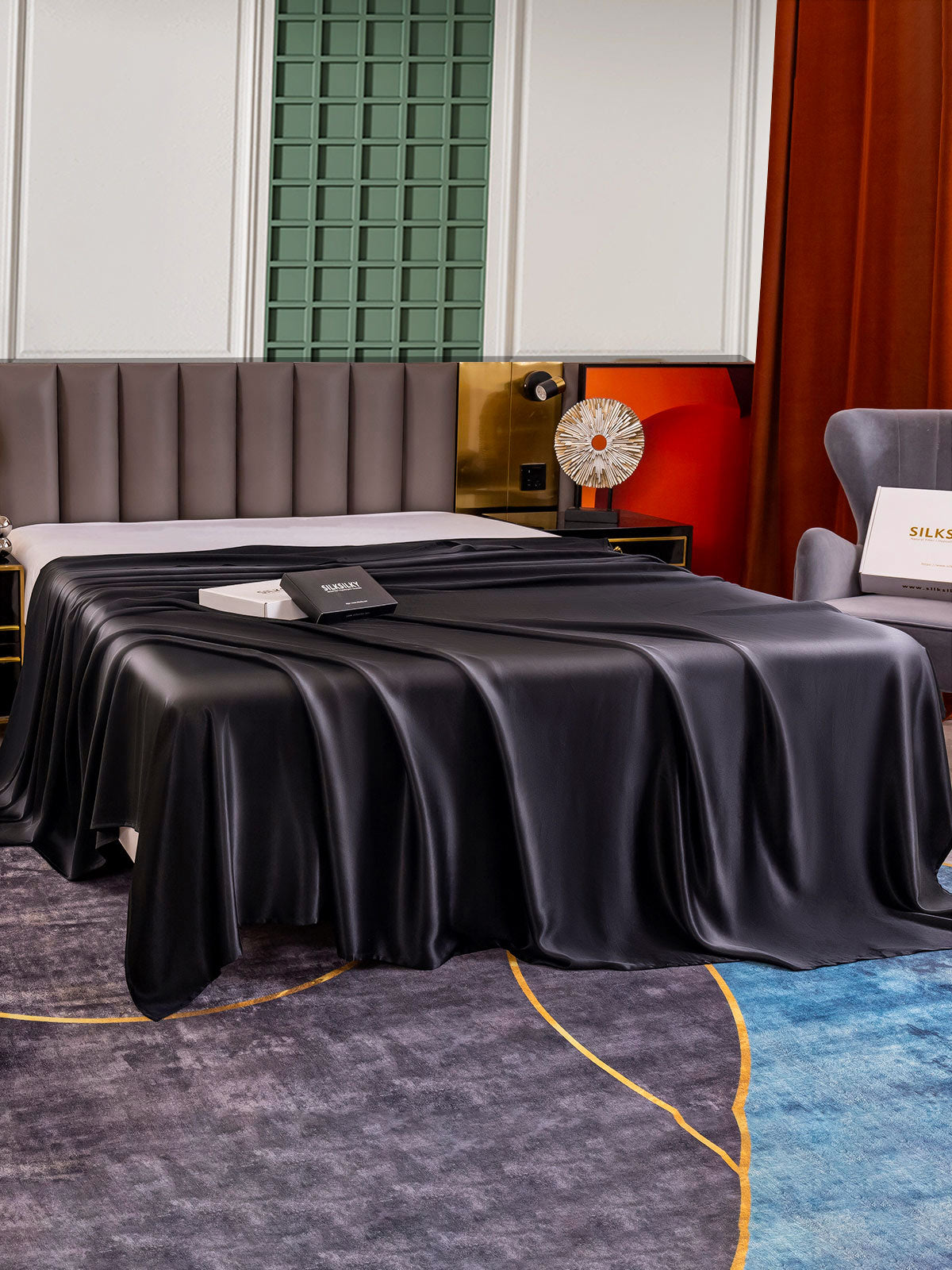 [Black] SilkSilky  25Momme Pure Silk Sheet 003