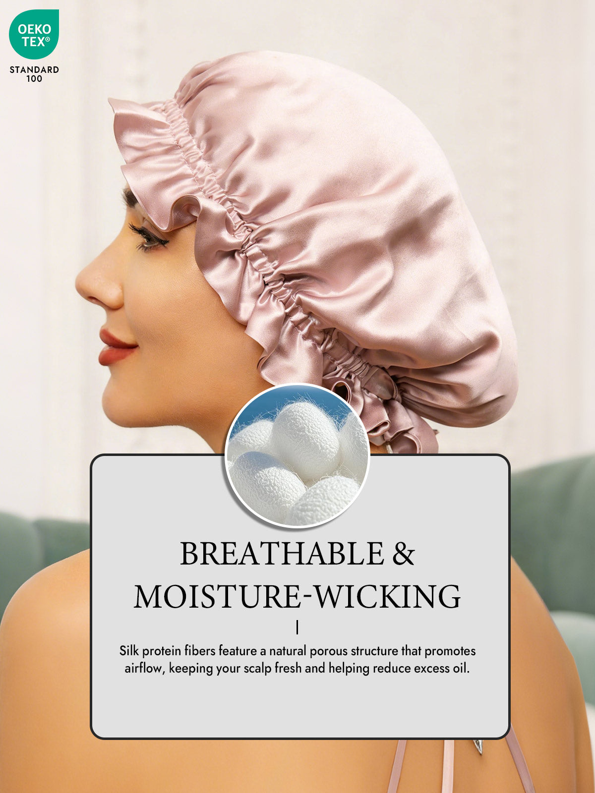 [Pink] SilkSilky  Sleep Cap 004