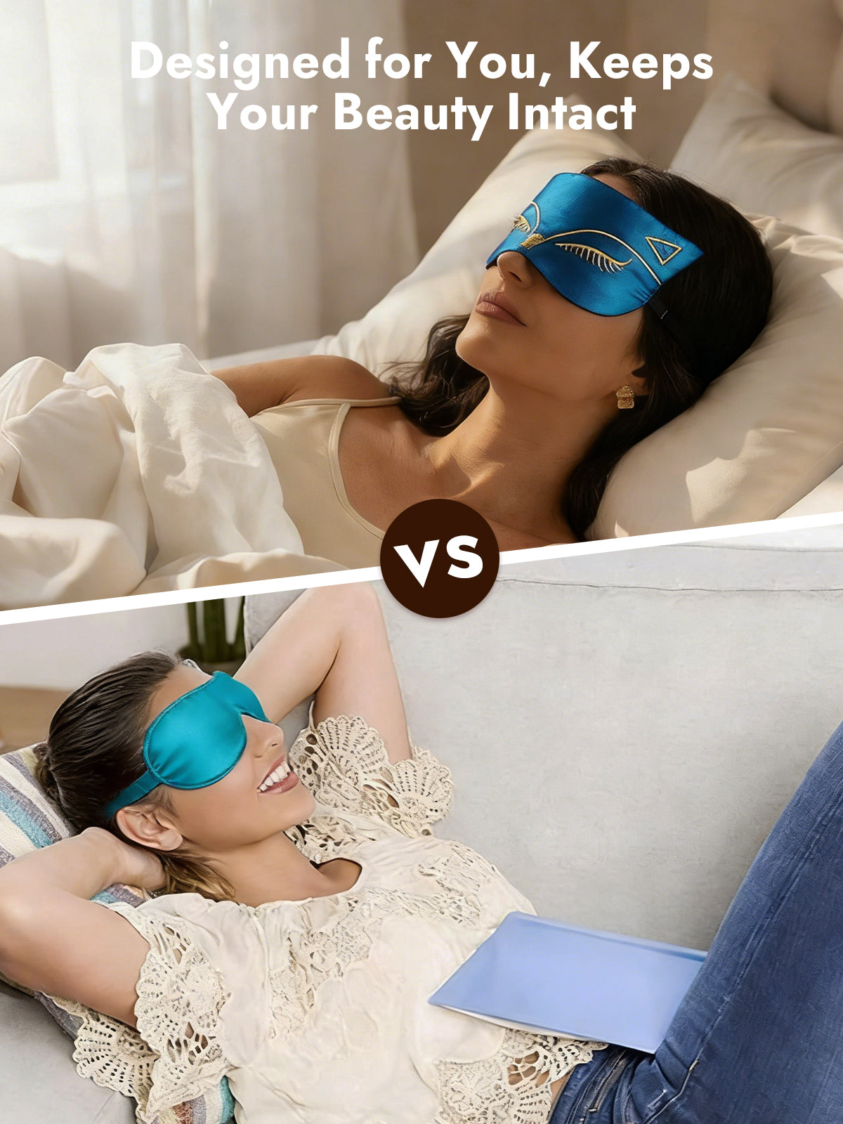 [Teal] SilkSilky  Pure Silk Eye Mask 005