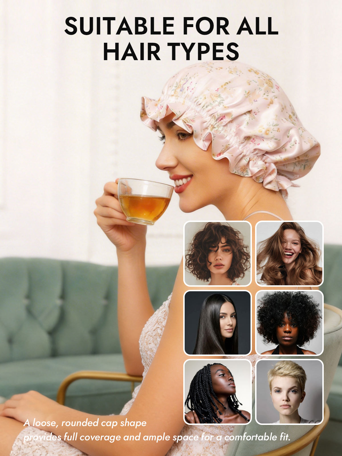 [Floral] SilkSilky  Sleep Cap 006