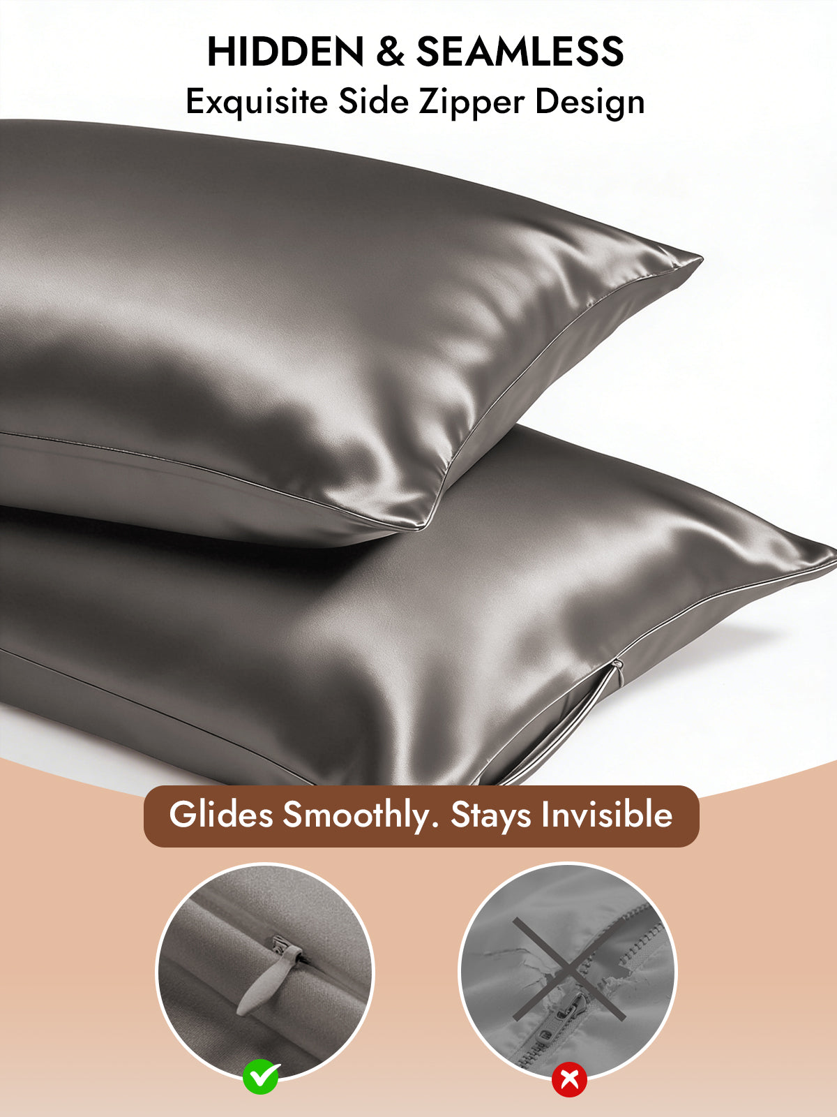 [Dark Gray] SilkSilky  30Momme Pure Silk Pillowcase 006