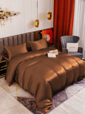 SilkSilky US 19Momme Pure Silk Bedding Set Coffee 002