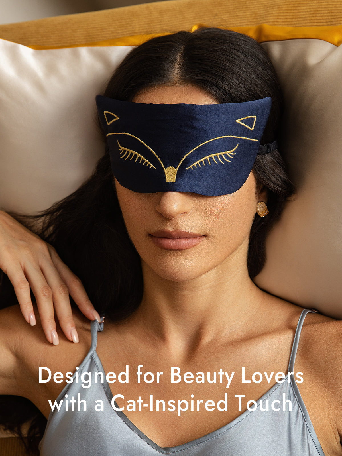 [Dark Blue] SilkSilky  Pure Silk Eye Mask 001