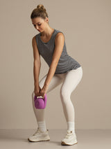 [White Stripe] SilkSilky  100% Silk Jersey Sleeveless Round Neck Camisole Top 008