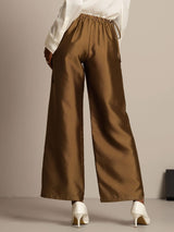 [Bronze] SilkSilky  32Momme Silk-Wool Blend Women's Pants 002