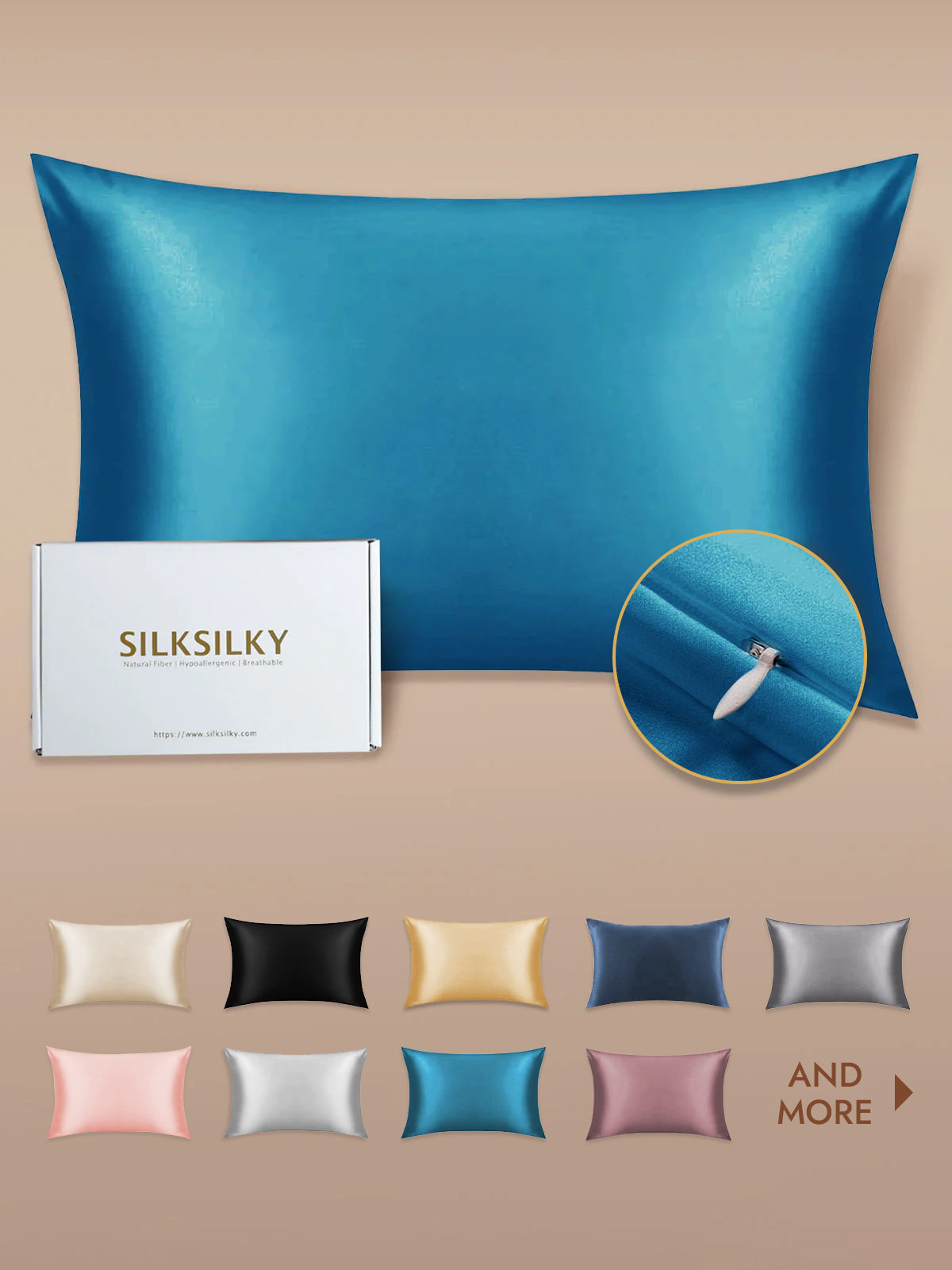 [Teal] SilkSilky  19Momme Pure Silk Pillowcase 001