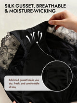 [Black] SilkSilky  100% Silk Jersey Panty 005