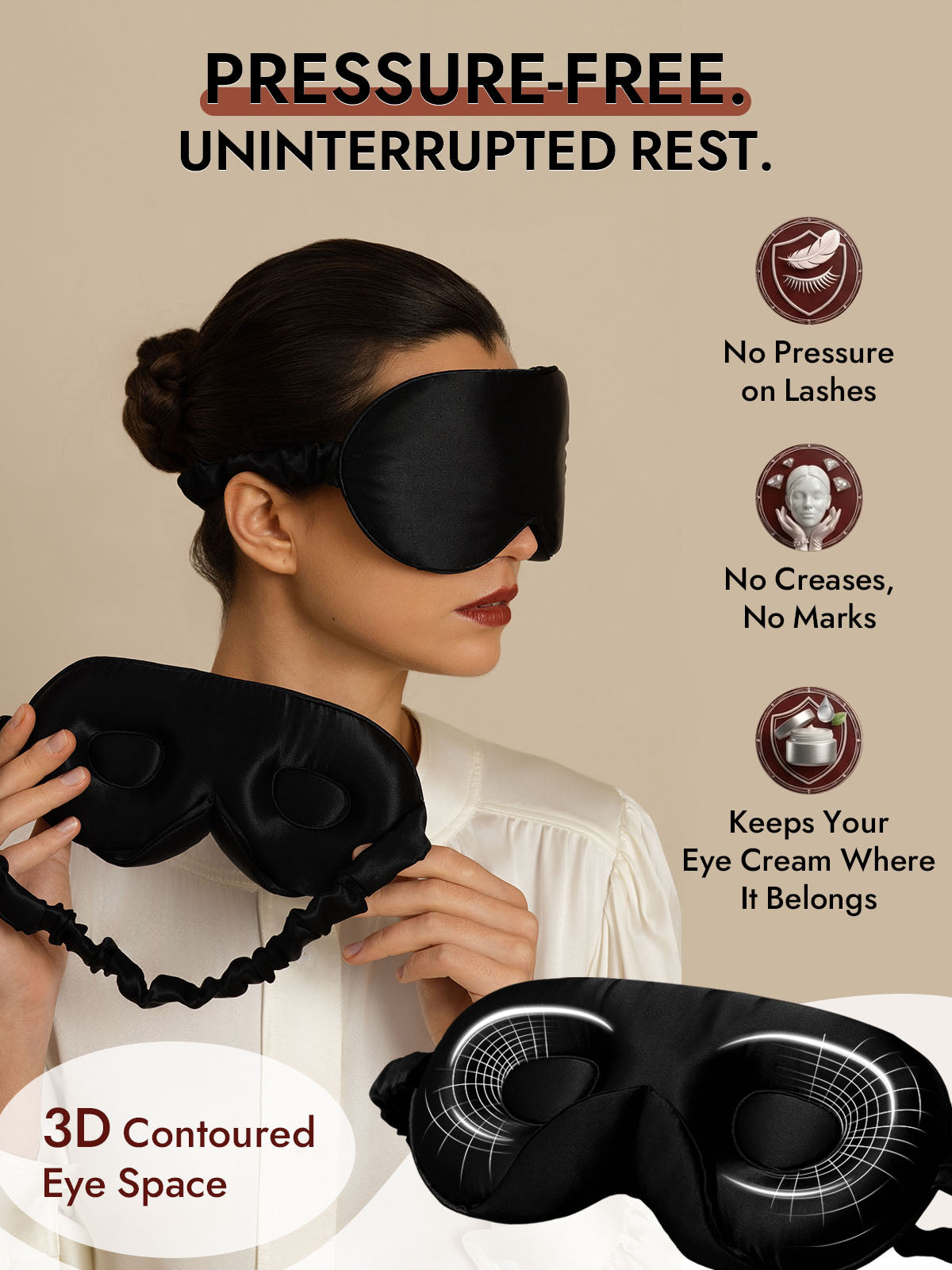 [Black] SilkSilky  22Momme Eye Mask 003