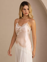 [Pink] SilkSilky  Spaghetti Strap V Neck Camisole Top 003